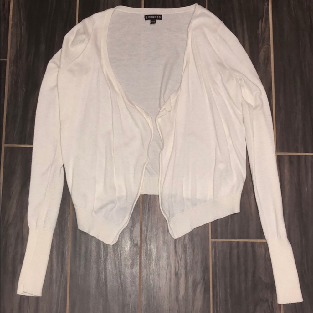 EXPRESS long sleeve cream cardigan